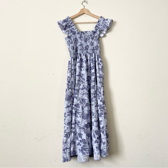 Hill House MEDIUM The Ellie nap midi dress in Lilac Tonal Floral color - Picture 6 of 7